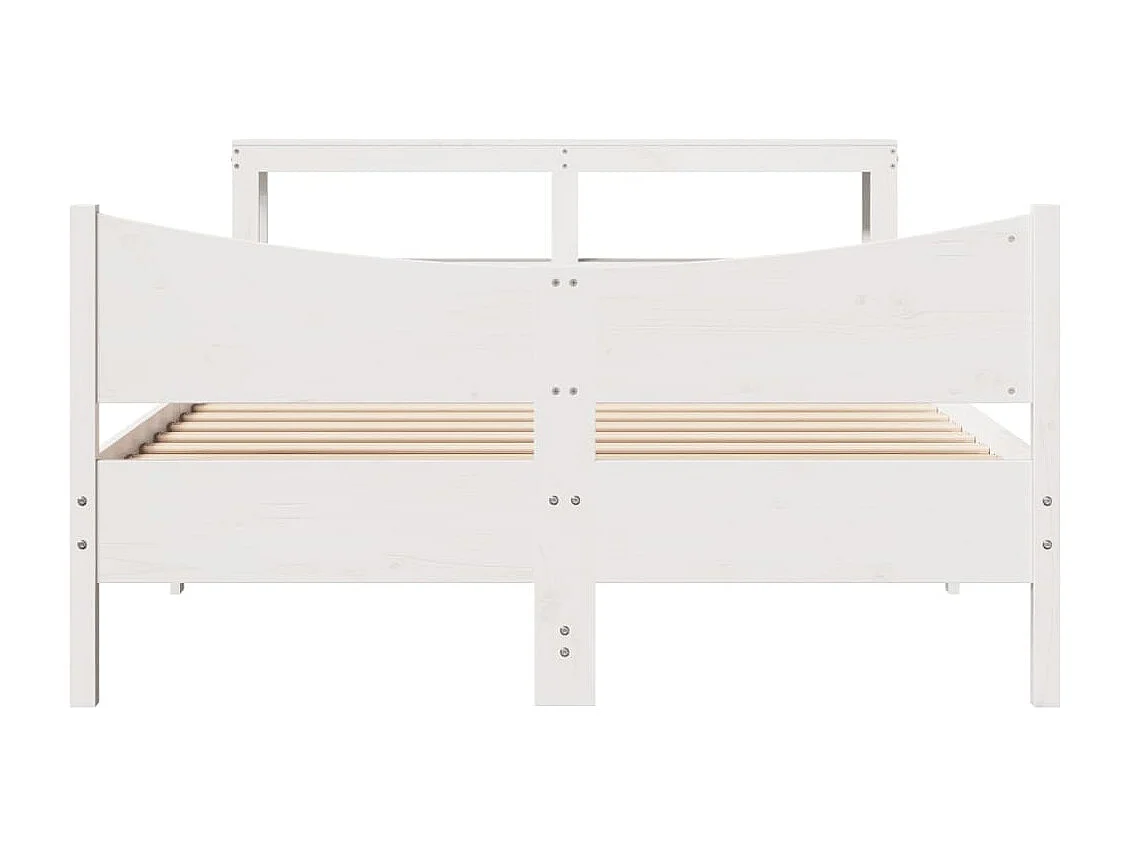 Estructura de cama con cabecero madera pino blanco 135x190 cm