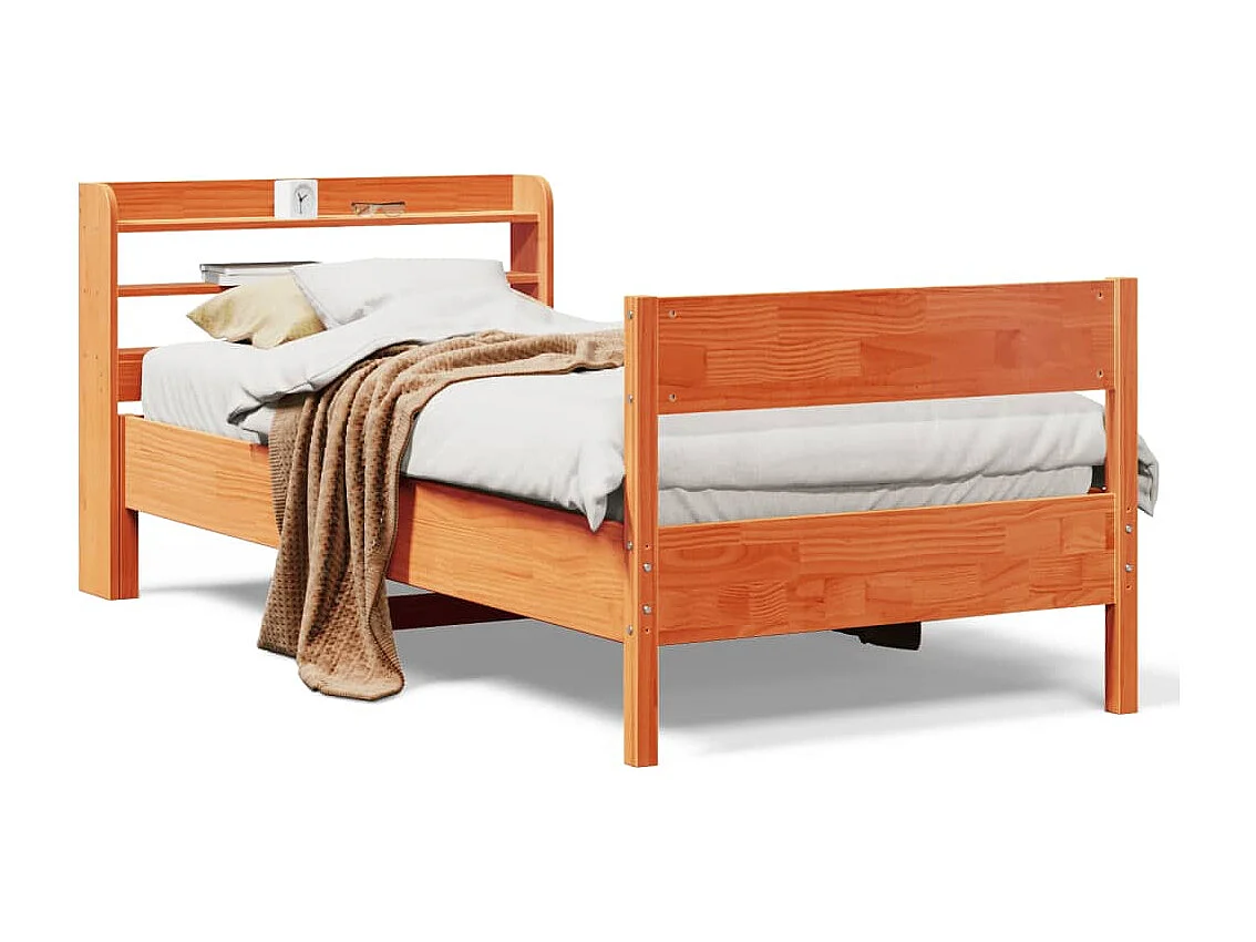 Estructura de cama sin colchón madera maciza marrón 75x190 cm