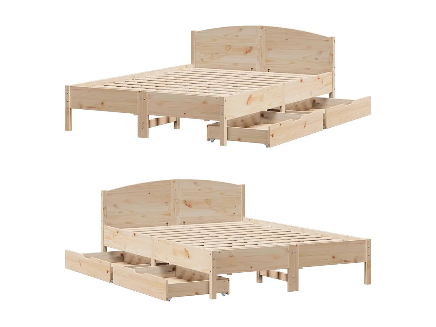 Cadre de lit sans matelas 140x200 cm bois massif de pin