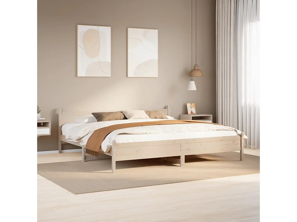 Cadre de lit sans matelas 180x200 cm bois massif de pin