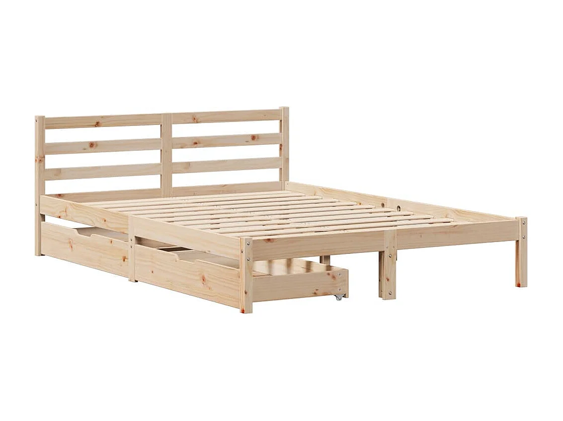 Cadre de lit sans matelas 140x190 cm bois de pin massif