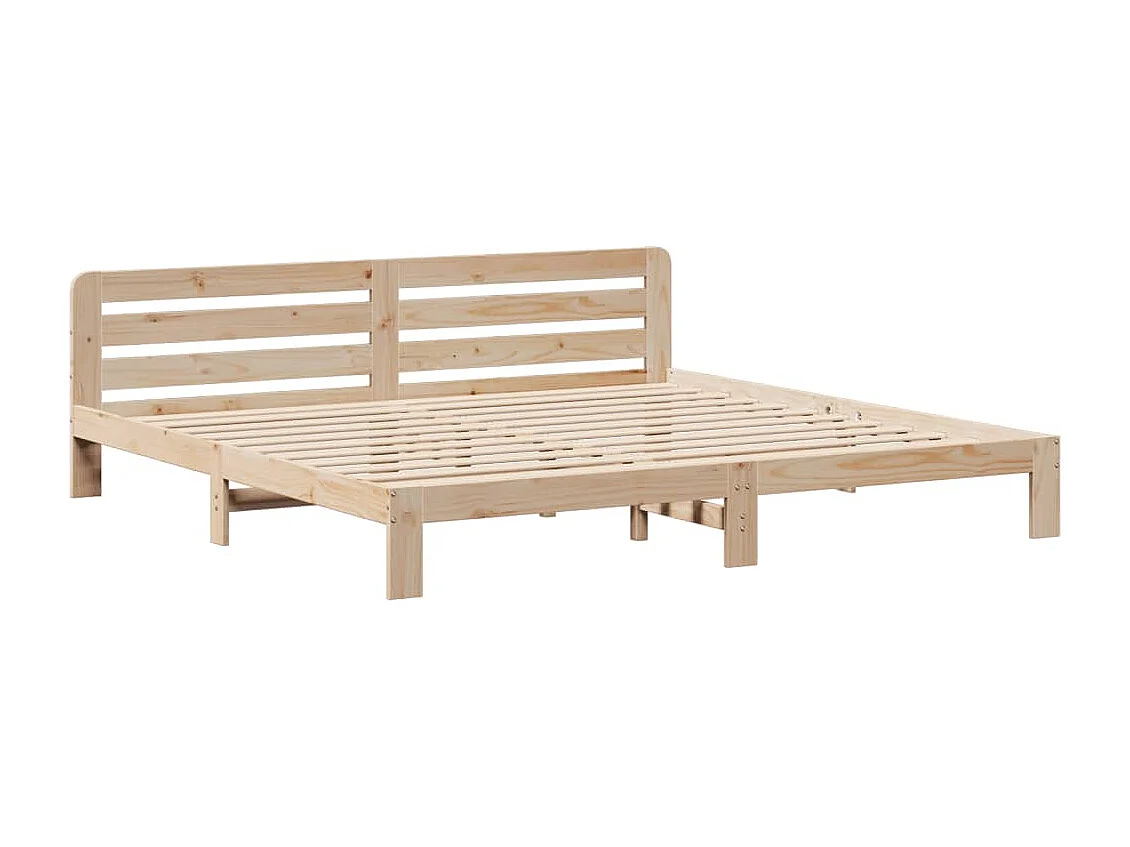 Estructura de cama sin colchón madera maciza de pino 200x200 cm