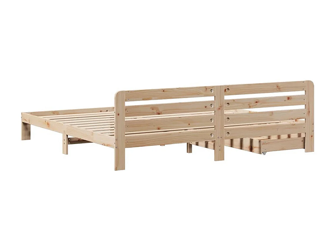 Estructura de cama sin colchón madera maciza de pino 200x200 cm