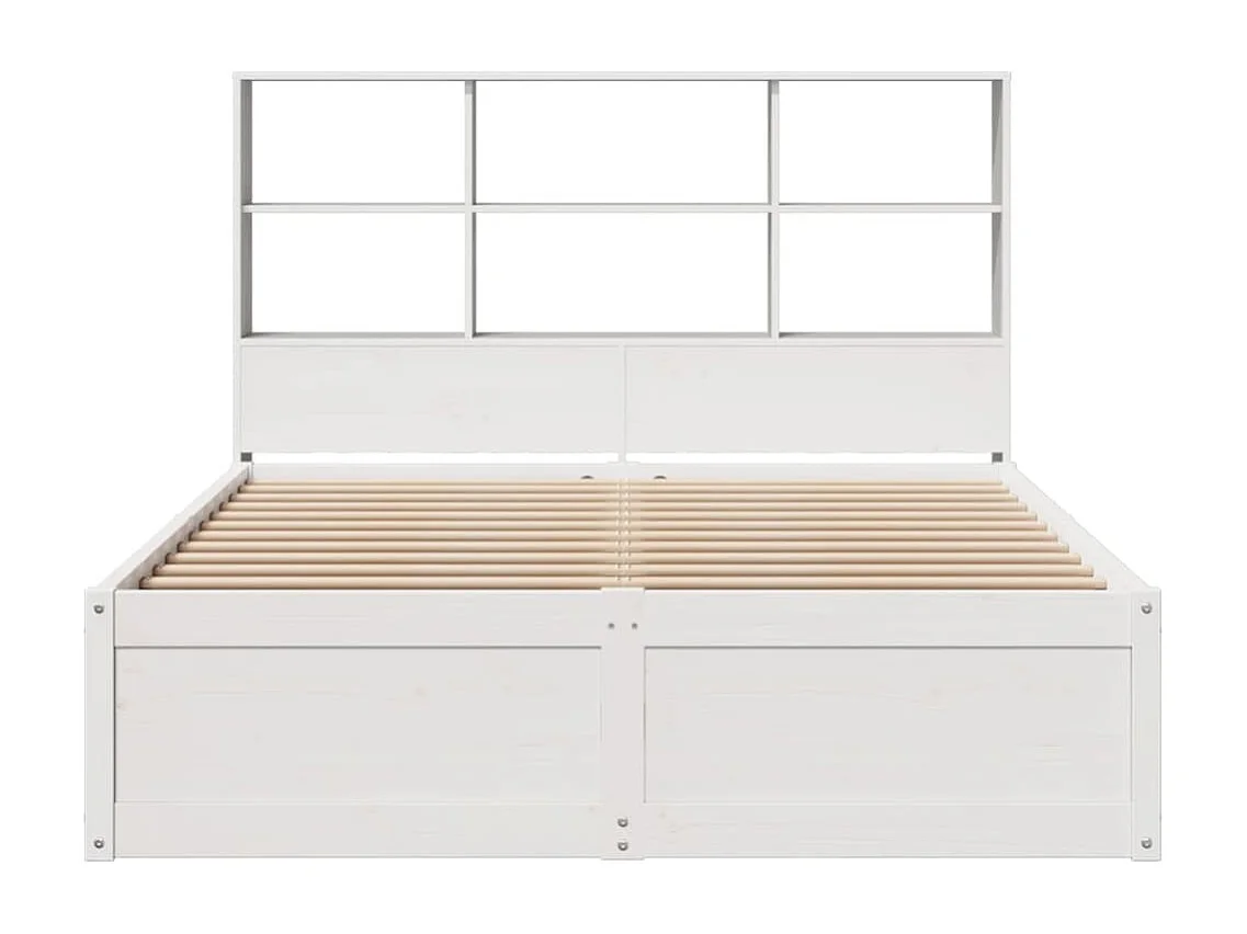 Cadre de lit sans matelas blanc 150x200 cm bois de pin massif