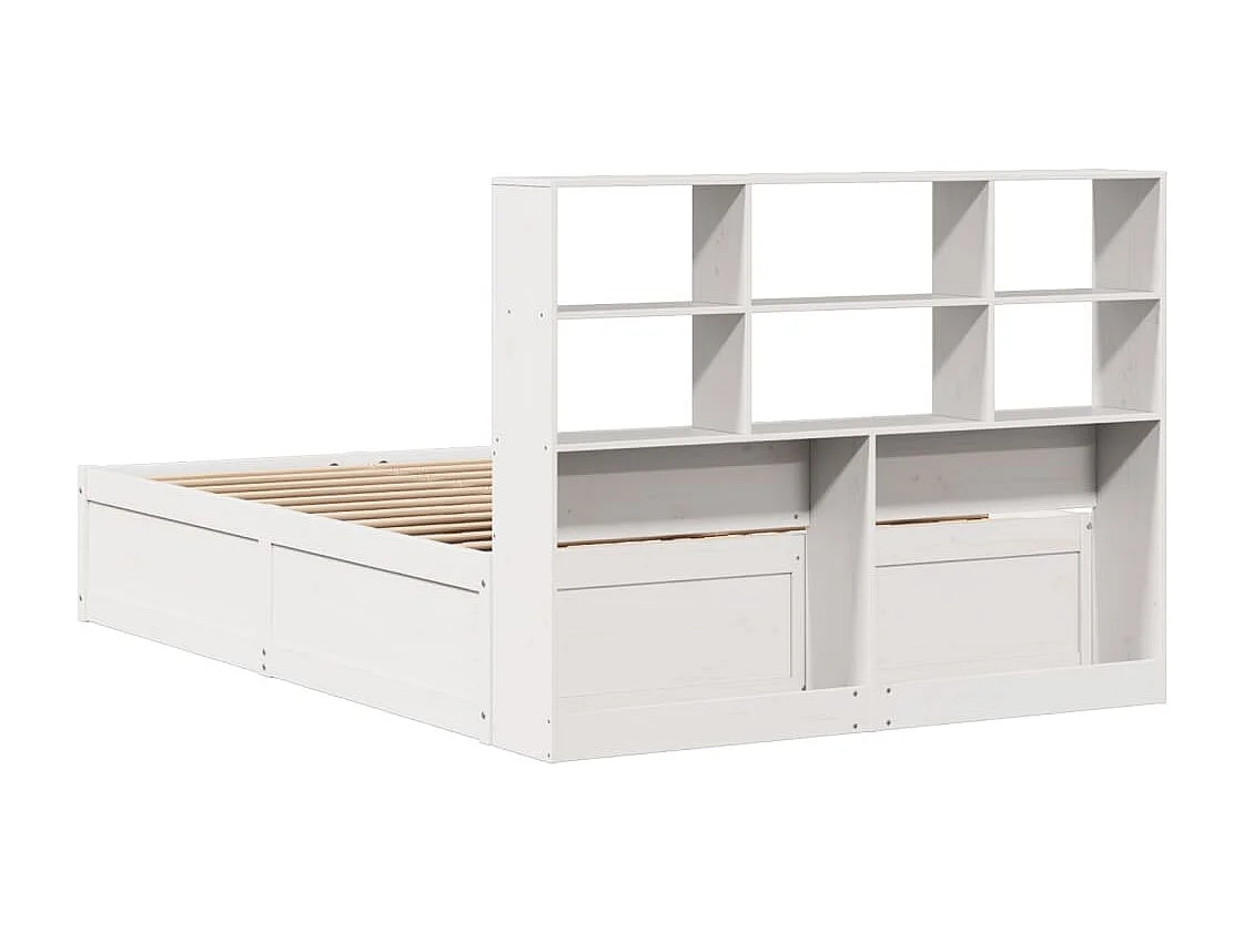 Cadre de lit sans matelas blanc 150x200 cm bois de pin massif