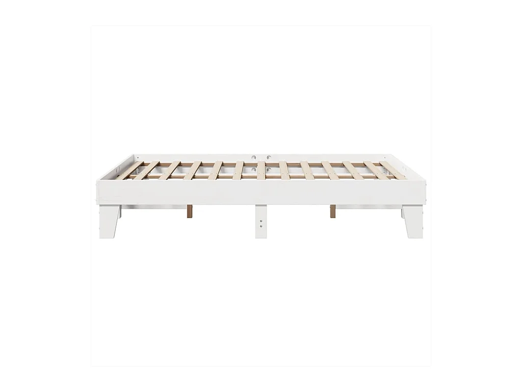 Estructura de cama sin colchón madera de pino blanca 140x190 cm