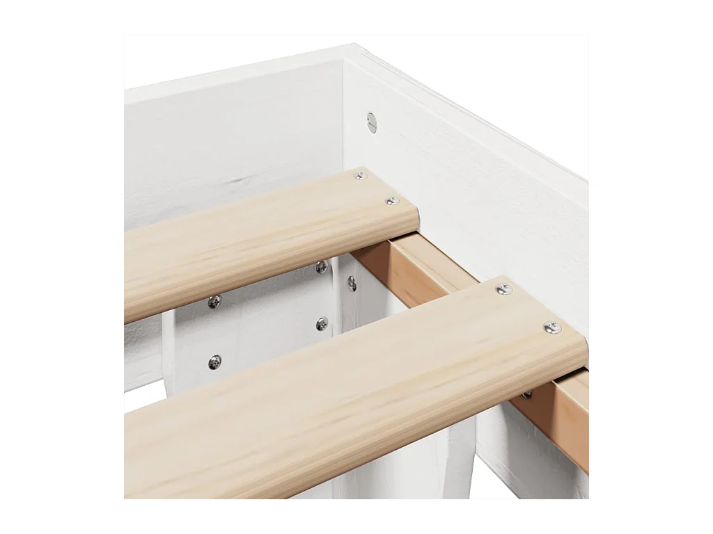 Estructura de cama sin colchón madera de pino blanca 140x190 cm