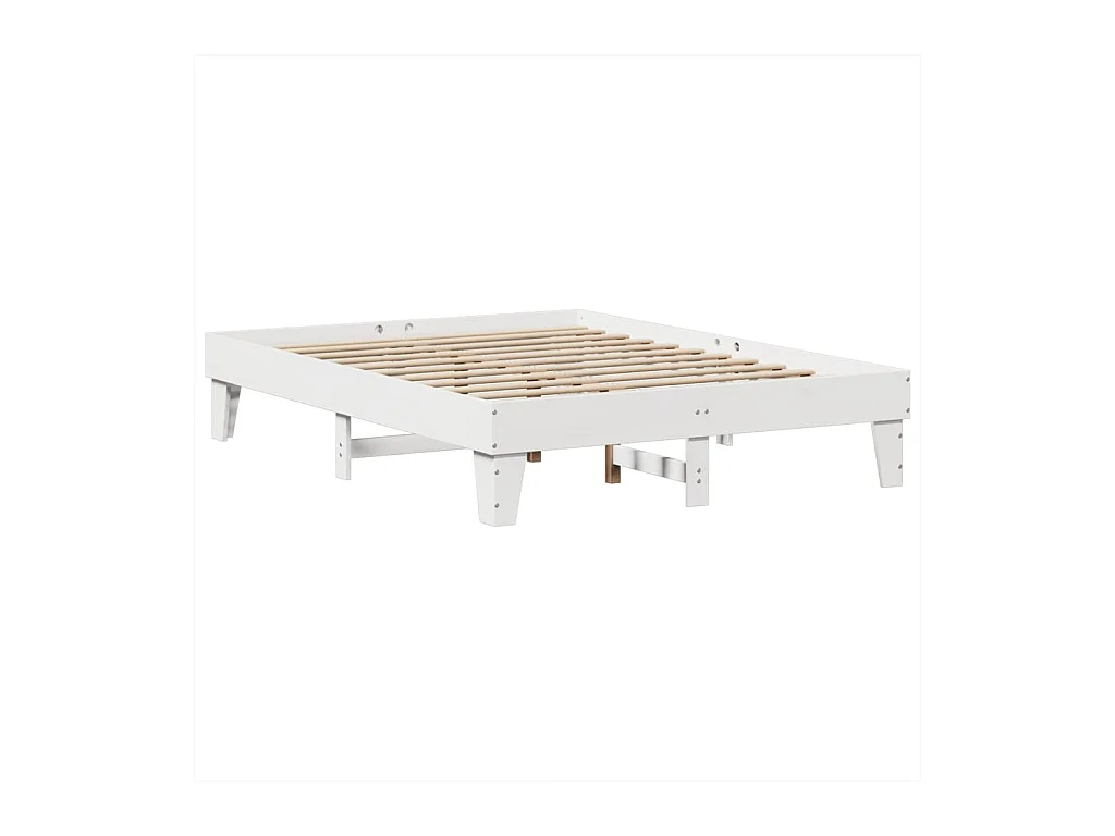 Estructura de cama sin colchón madera de pino blanca 140x190 cm
