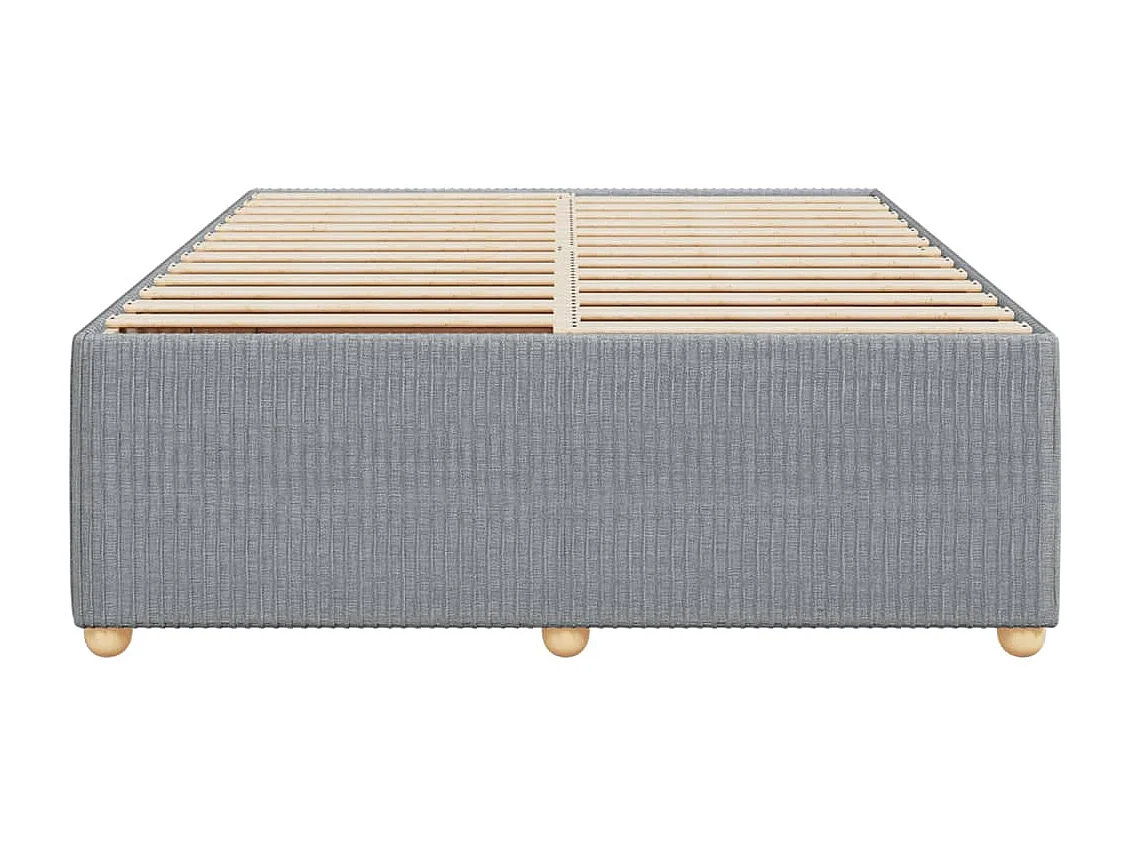 Estrutura de cama sem colchão 160x200 cm tecido cinzento-claro