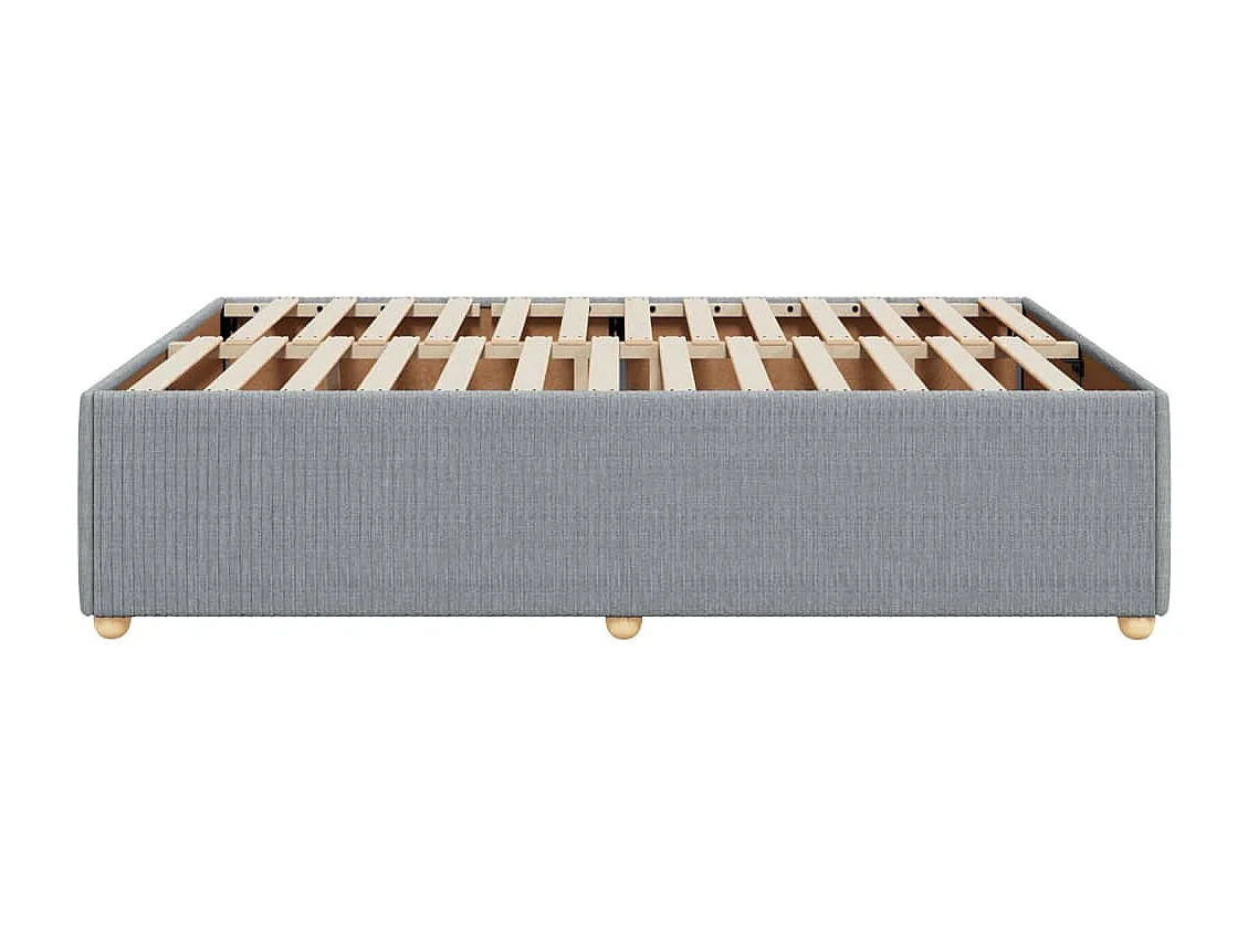 Estrutura de cama sem colchão 160x200 cm tecido cinzento-claro