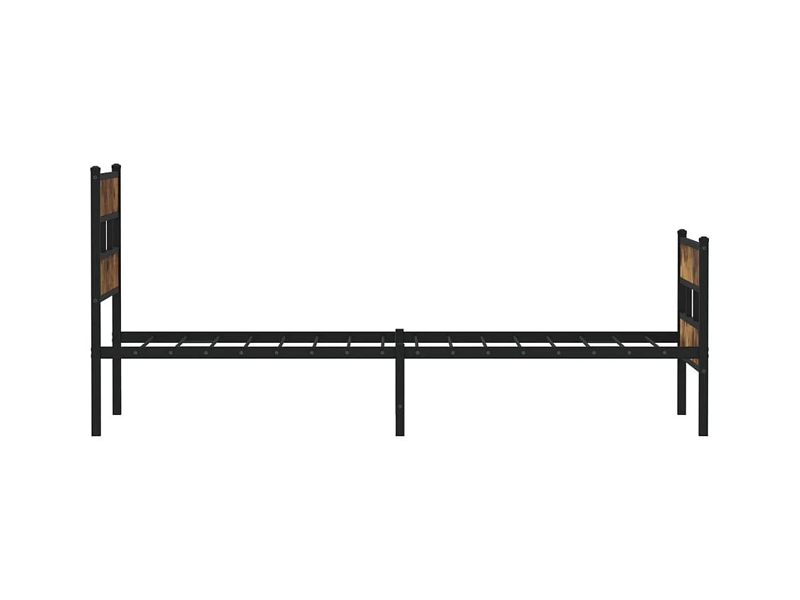 Estructura de cama sin colchón metal roble ahumado 100x200 cm
