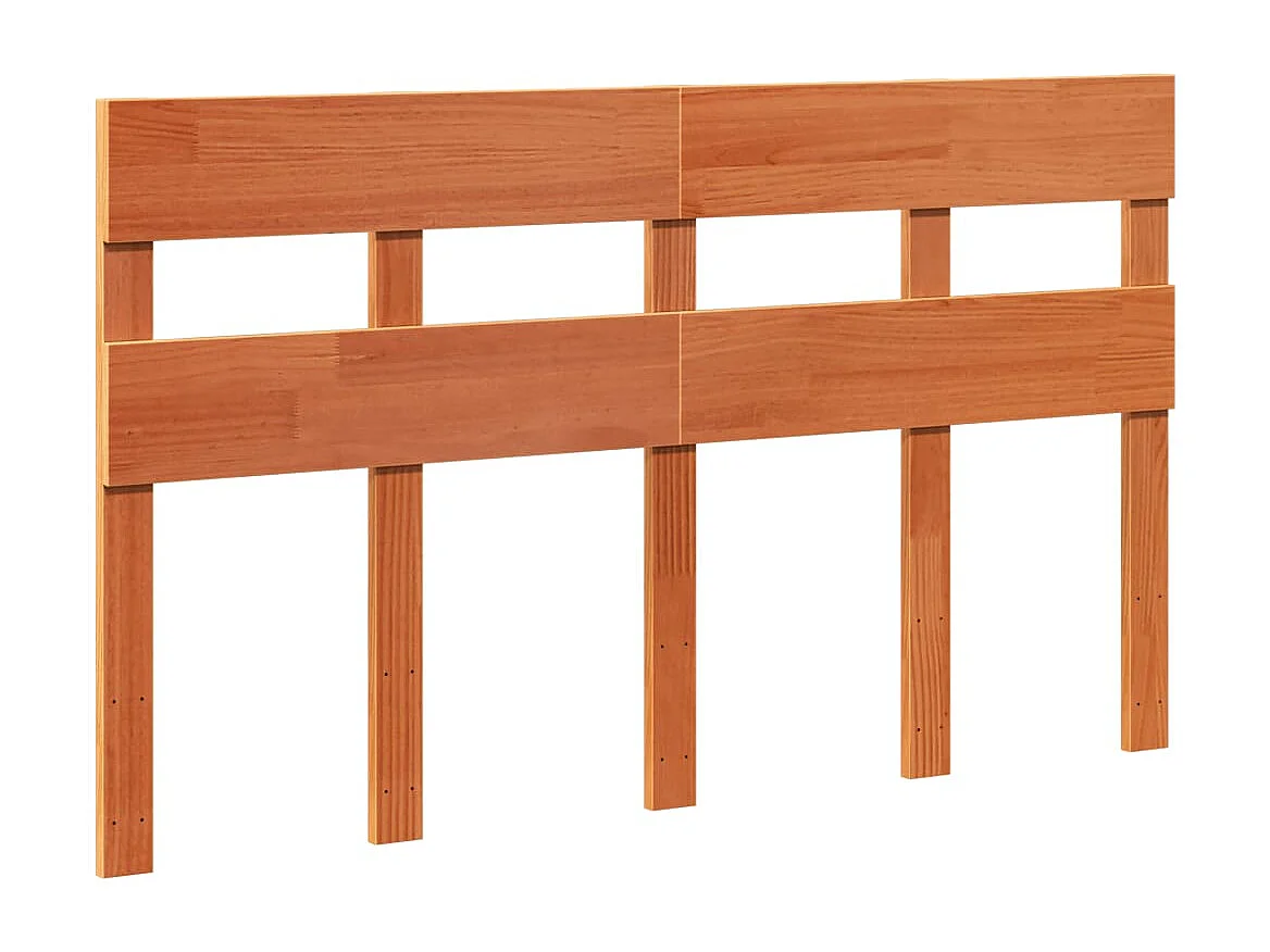 Cadre de lit sans matelas cire marron 135x190cm bois pin massif