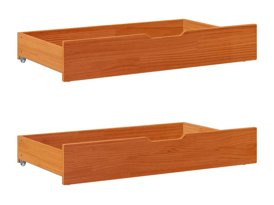 Cama sin colchón madera maciza pino marrón cera 150x200 cm