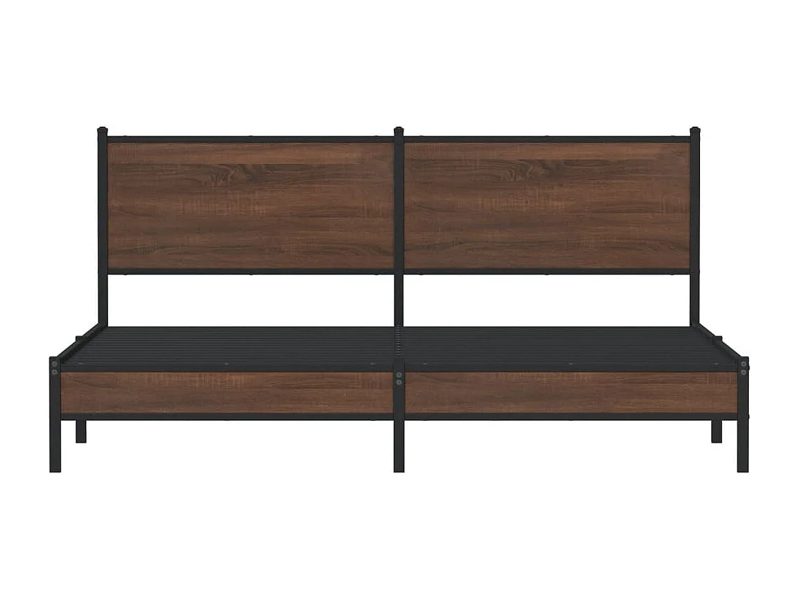 Estructura de cama sin colchón metal roble marrón 180x200 cm