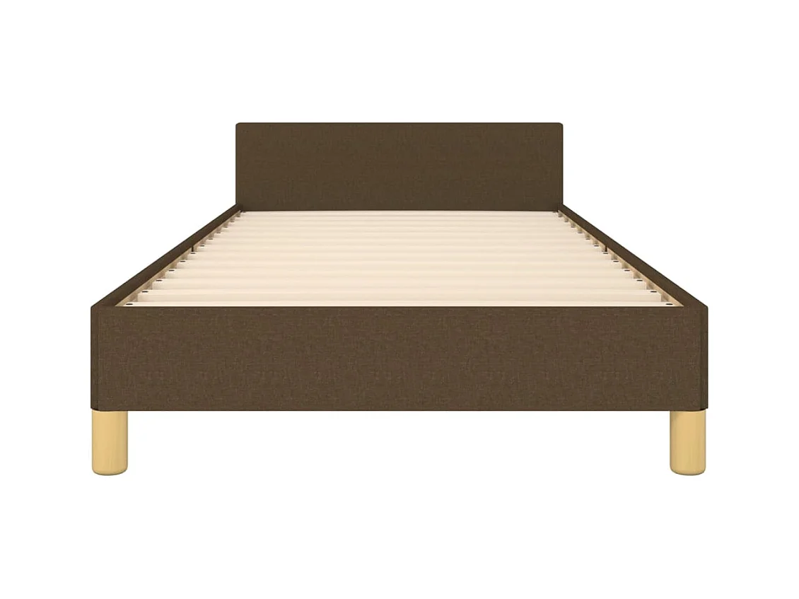 Cadre de lit avec tête de lit Marron foncé 100x200 cm Tissu