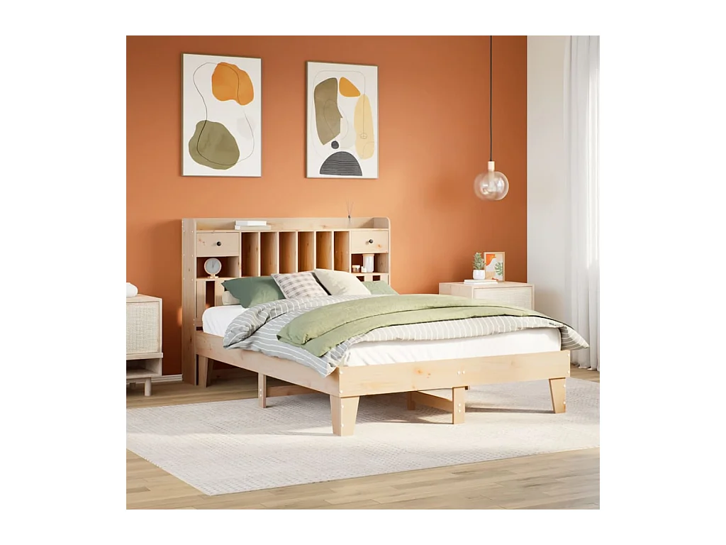 Cadre de lit sans matelas 140x190 cm bois de pin massif