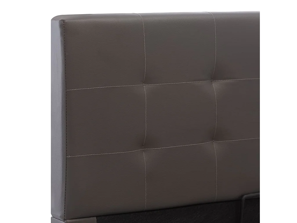 Cama canapé hidráulica cuero sintético gris 120x200 cm