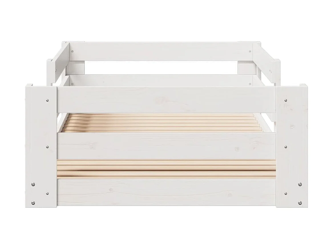 Cadre de lit sans matelas blanc 80x190 cm bois de pin massif