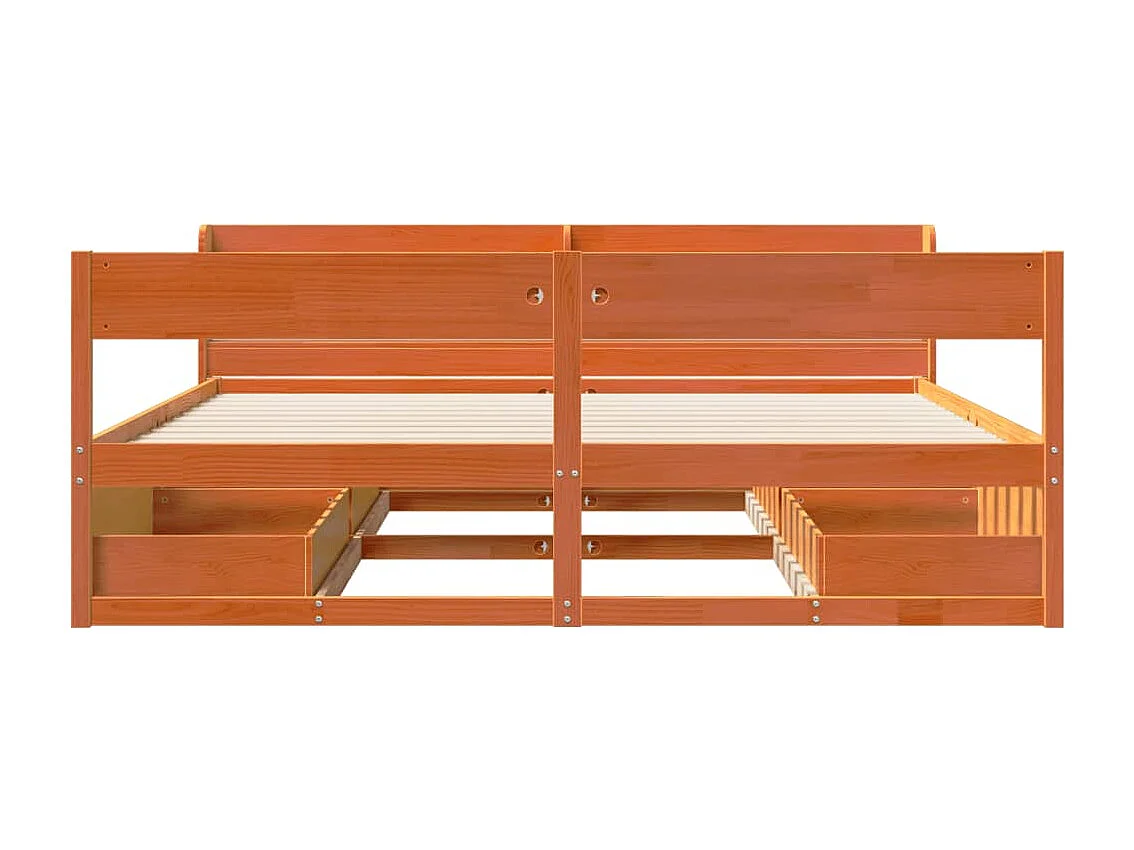 Cama sem colchão 180x200 cm pinho maciço castanho-mel