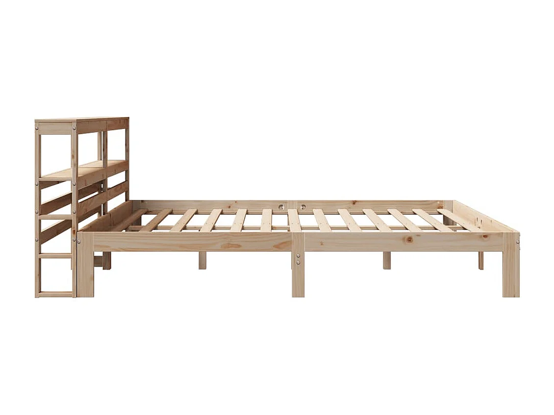 Estrutura de cama com cabeceira 200x200 cm pinho maciço