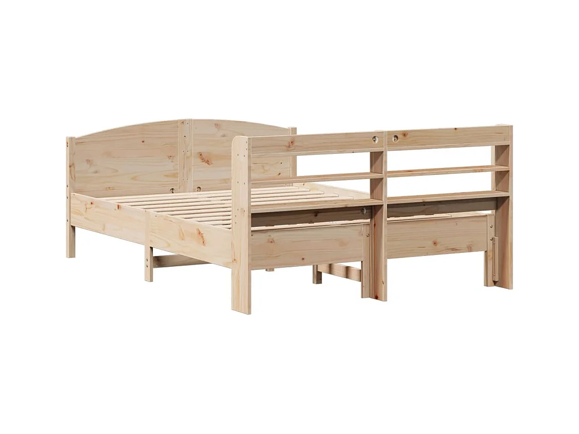 Estructura de cama sin colchón madera de pino blanco 150x200 cm