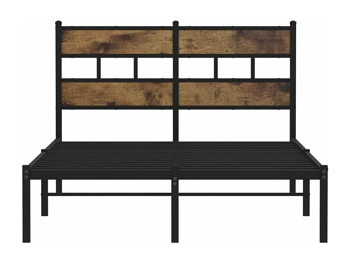 Estrutura de cama sem colchão 120x190 cm metal carvalho fumado
