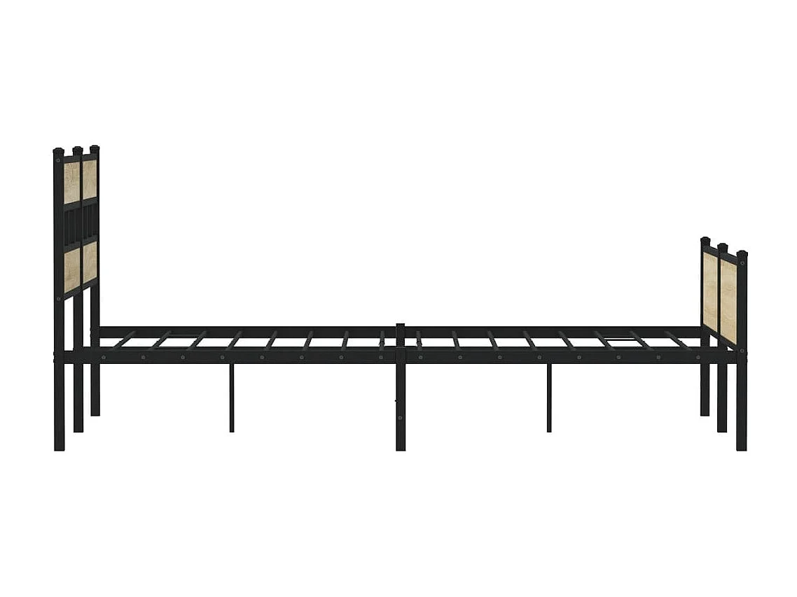 Estrutura de cama sem colchão 193x203cm metal carvalho sonoma