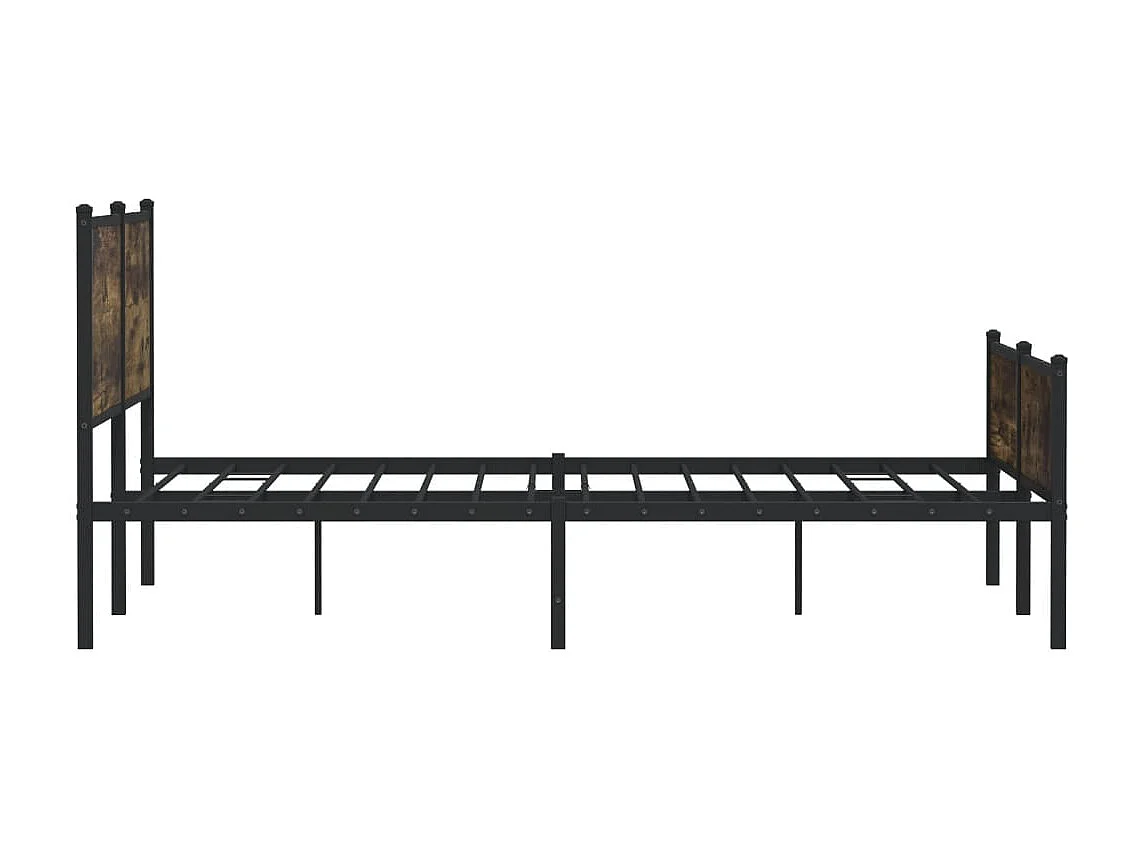 Estrutura de cama sem colchão 183x213cm metal carvalho fumado