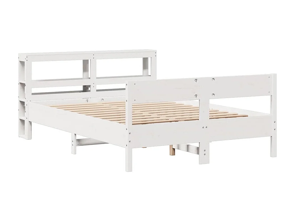 Estructura de cama sin colchón madera de pino blanca 150x200 cm