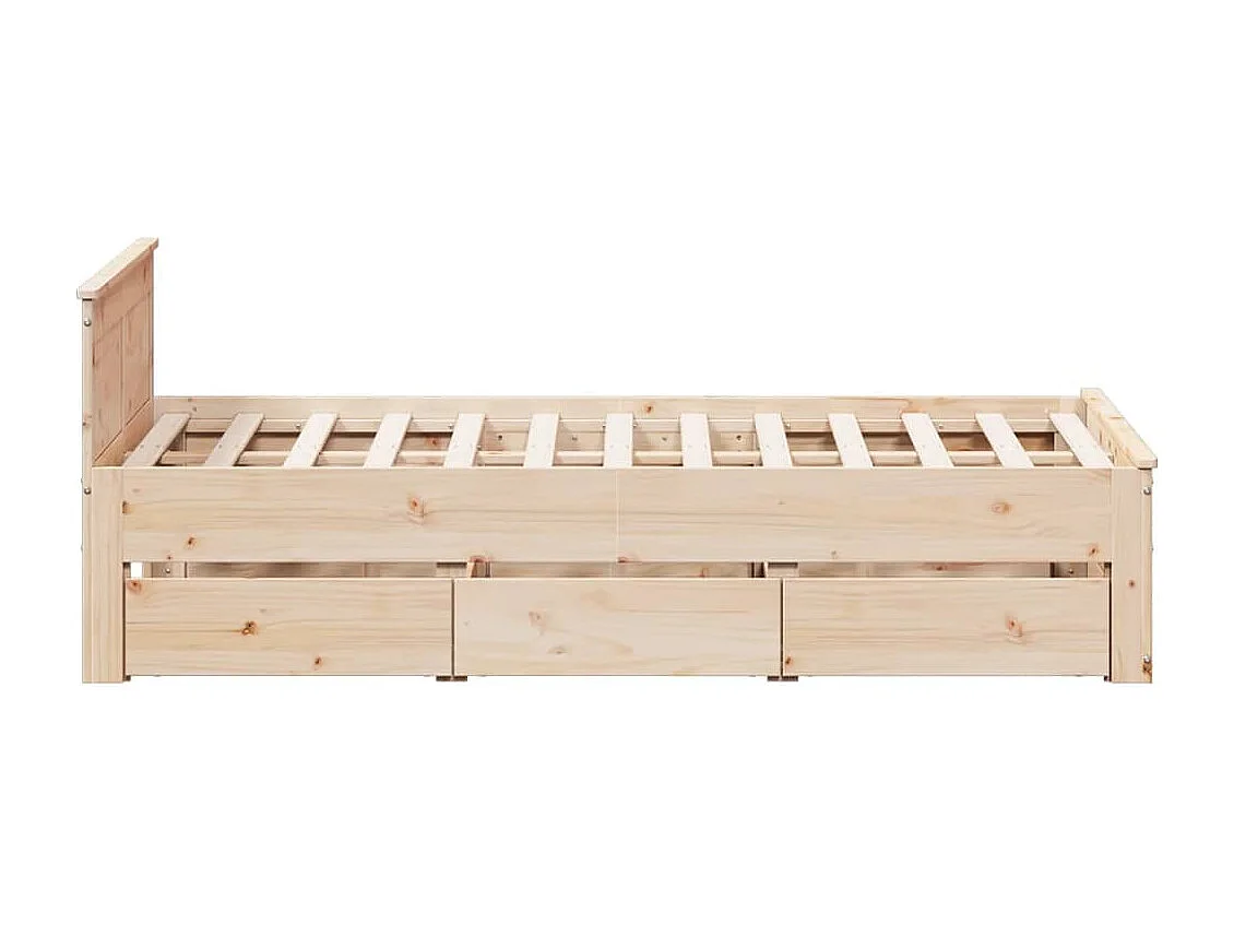 Cama sem colchão com cabeceira 120x200 cm pinho maciço