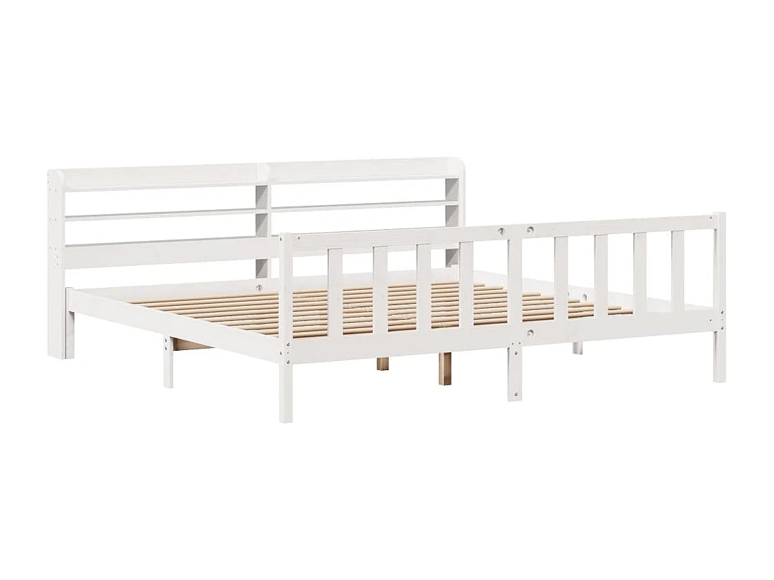 Estructura de cama sin colchón madera maciza blanca 200x200 cm