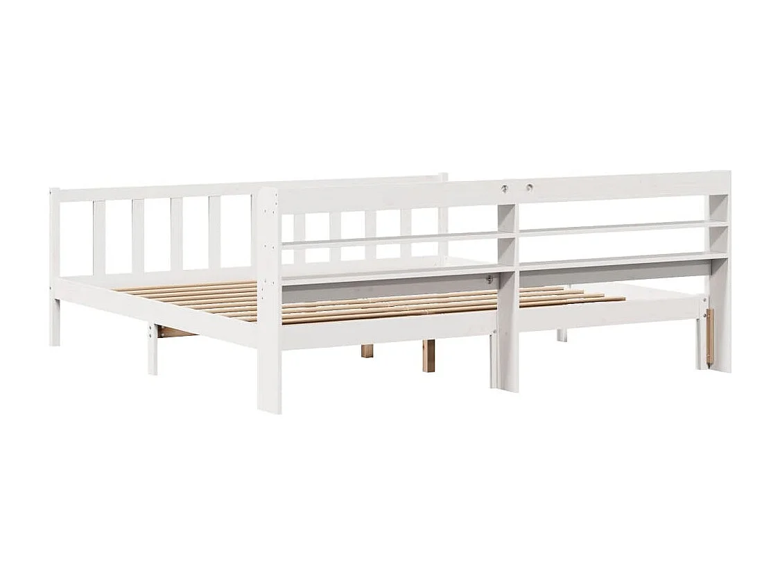 Estructura de cama sin colchón madera maciza blanca 200x200 cm