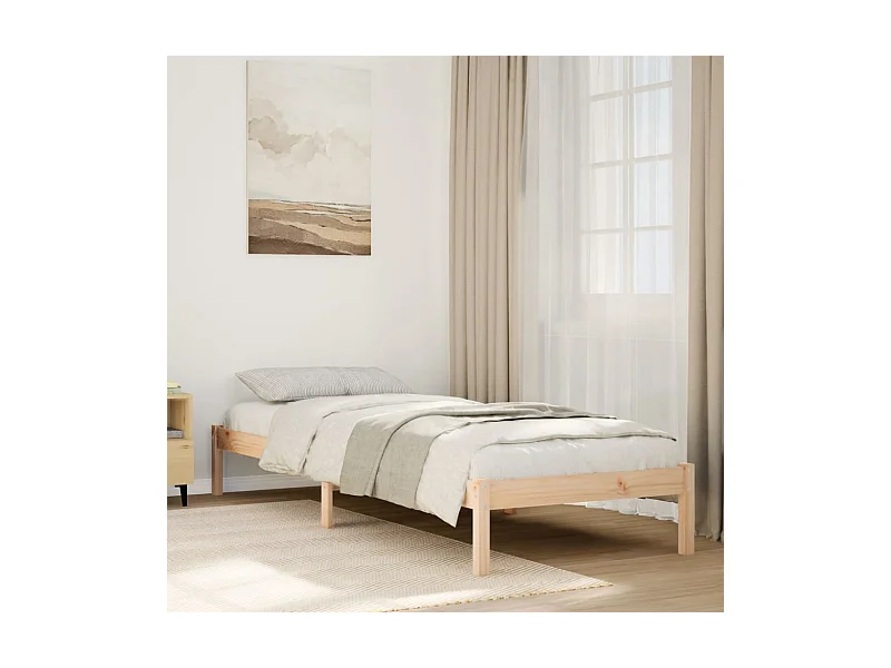 Cama extralarga sin colchón madera maciza de pino 80x210 cm