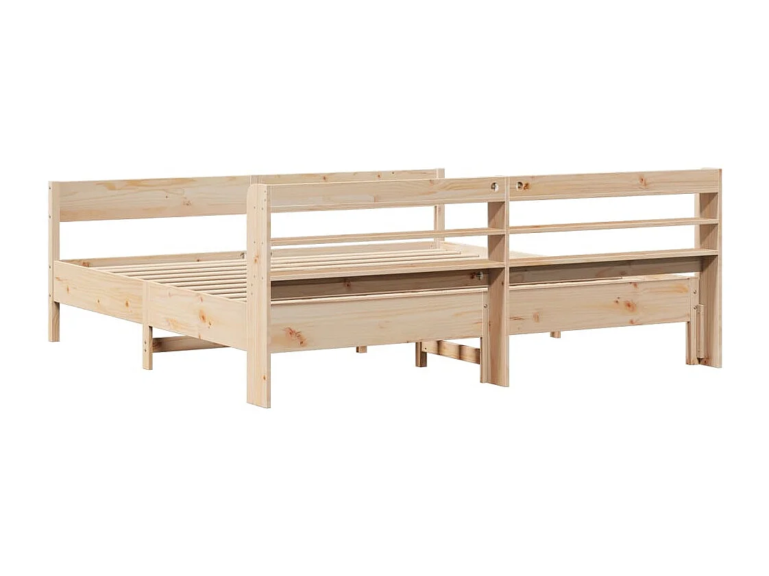 Estructura de cama sin colchón madera maciza de pino 200x200 cm