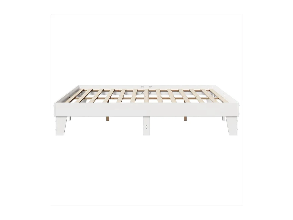 Cadre de lit sans matelas blanc 180x200 cm bois massif de pin