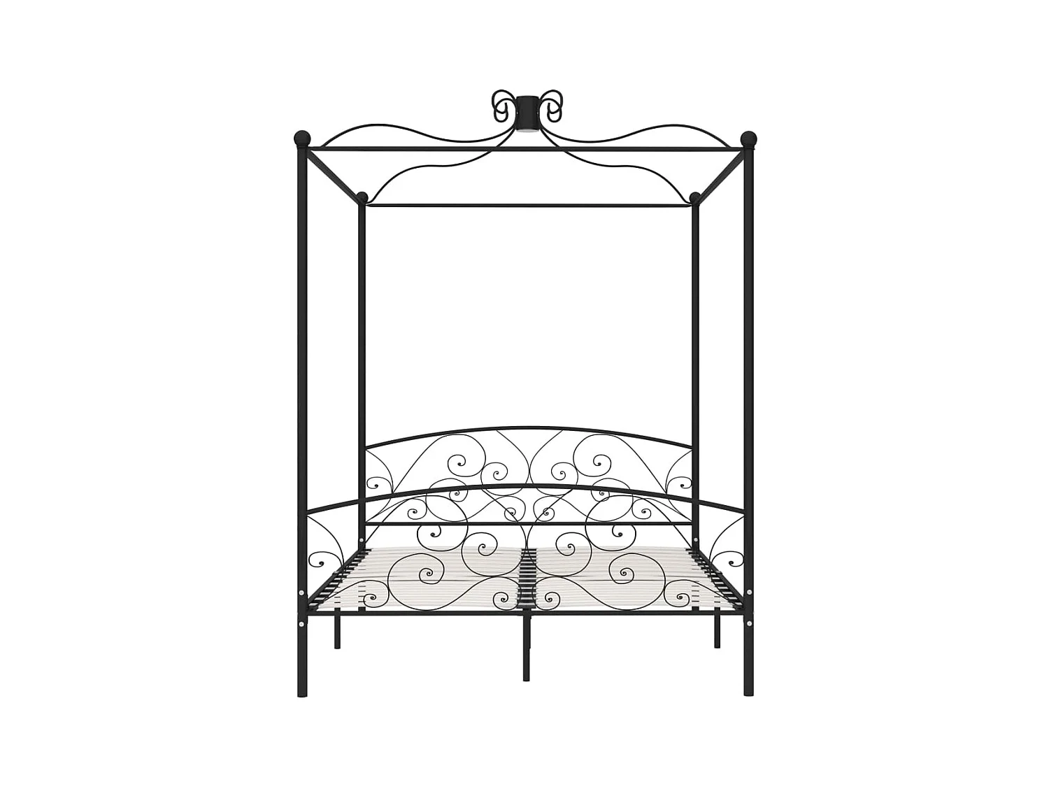 Hemelbedframe metaal zwart 160x200 cm