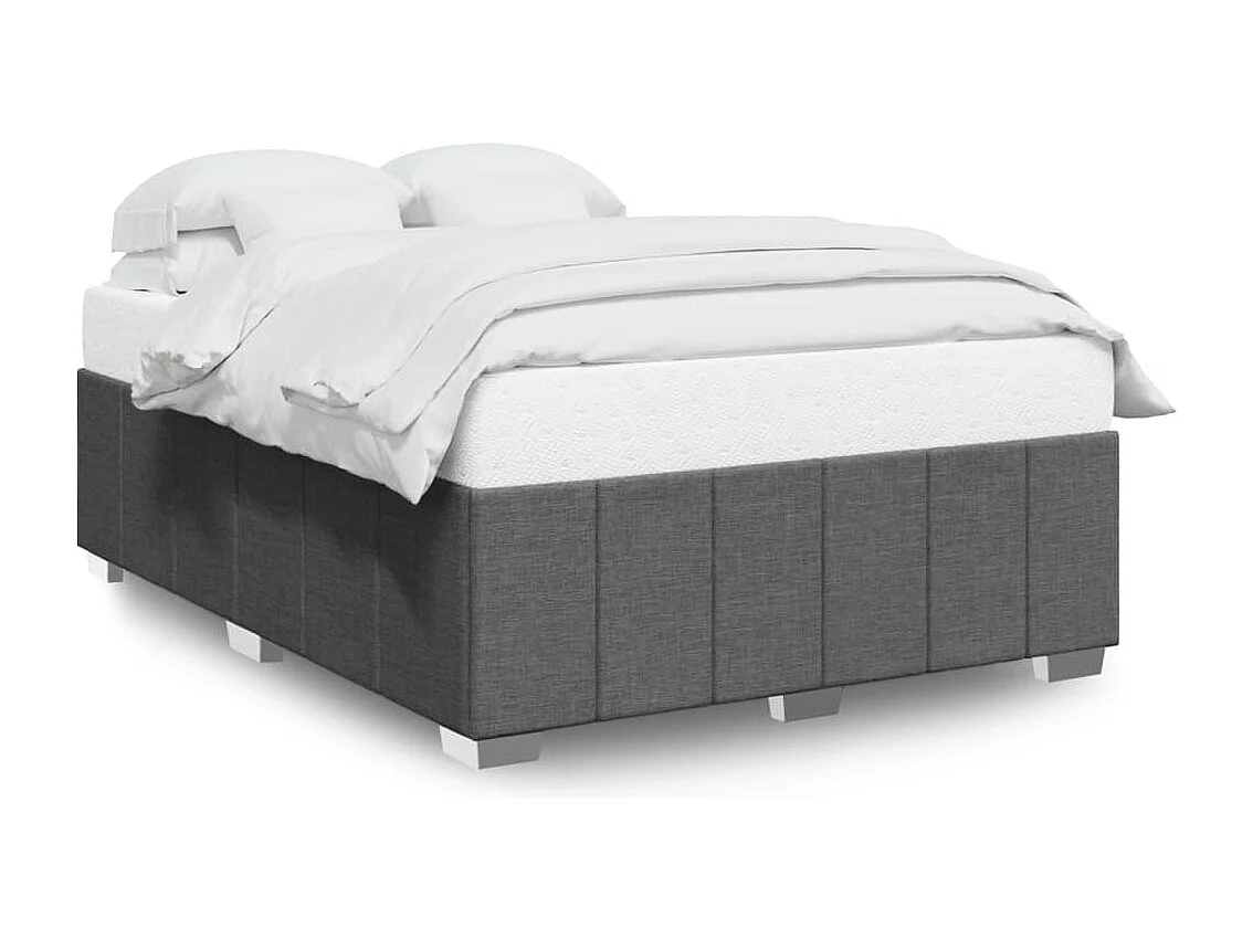 Cadre de lit sans matelas gris foncé 140x190 cm tissu