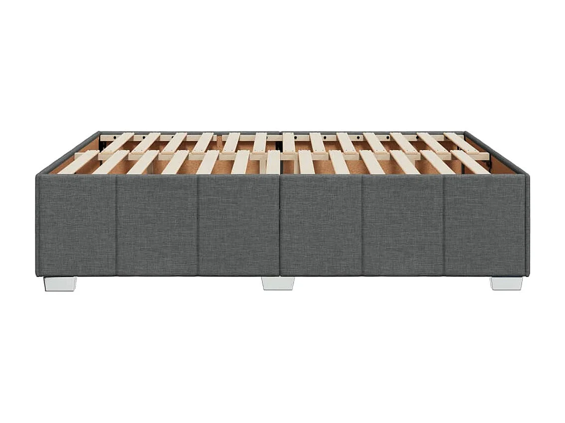 Cadre de lit sans matelas gris foncé 140x190 cm tissu