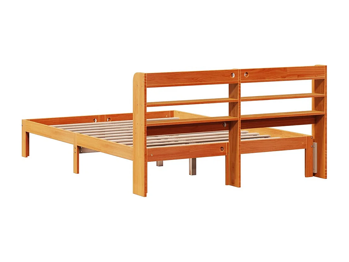 Cadre de lit sans matelas cire marron 120x200cm bois pin massif