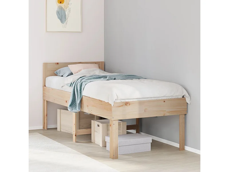 Cadre de lit sans matelas 90x190 cm bois de pin massif