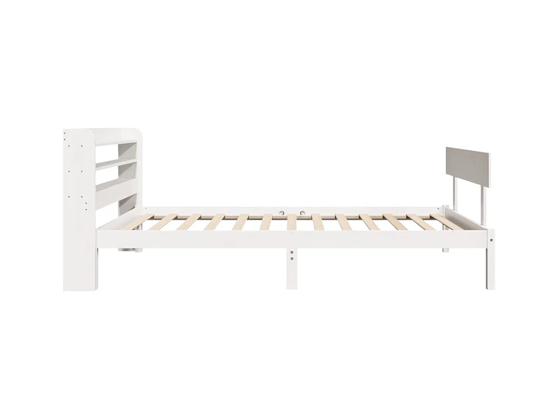 Cadre de lit sans matelas blanc 75x190 cm bois de pin massif