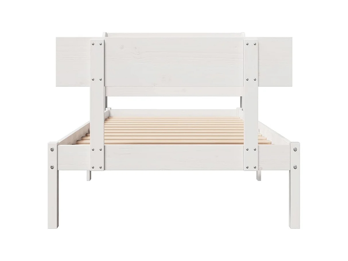 Cadre de lit sans matelas blanc 75x190 cm bois de pin massif