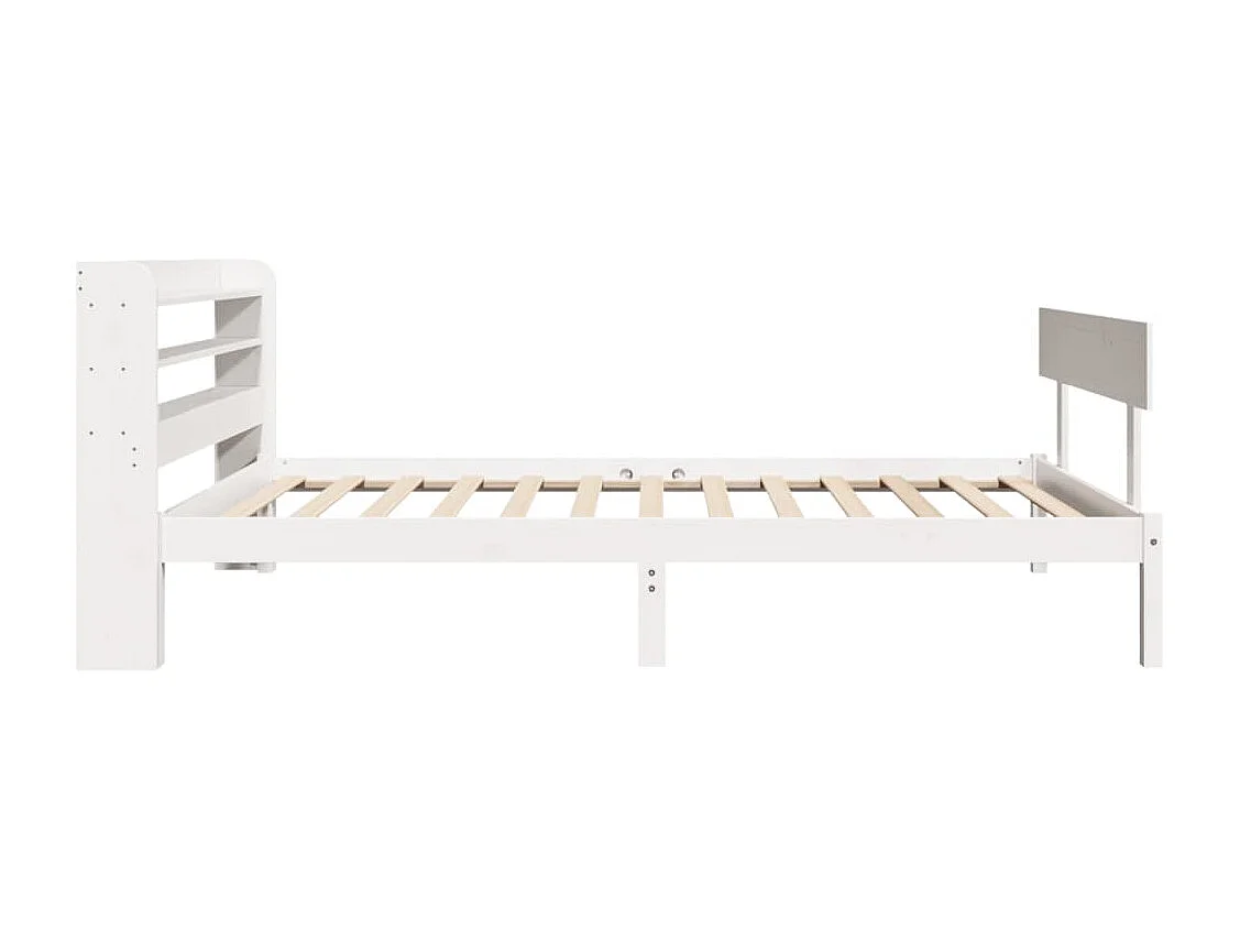 Cama sem colchão 75x190 cm madeira de pinho maciça branco