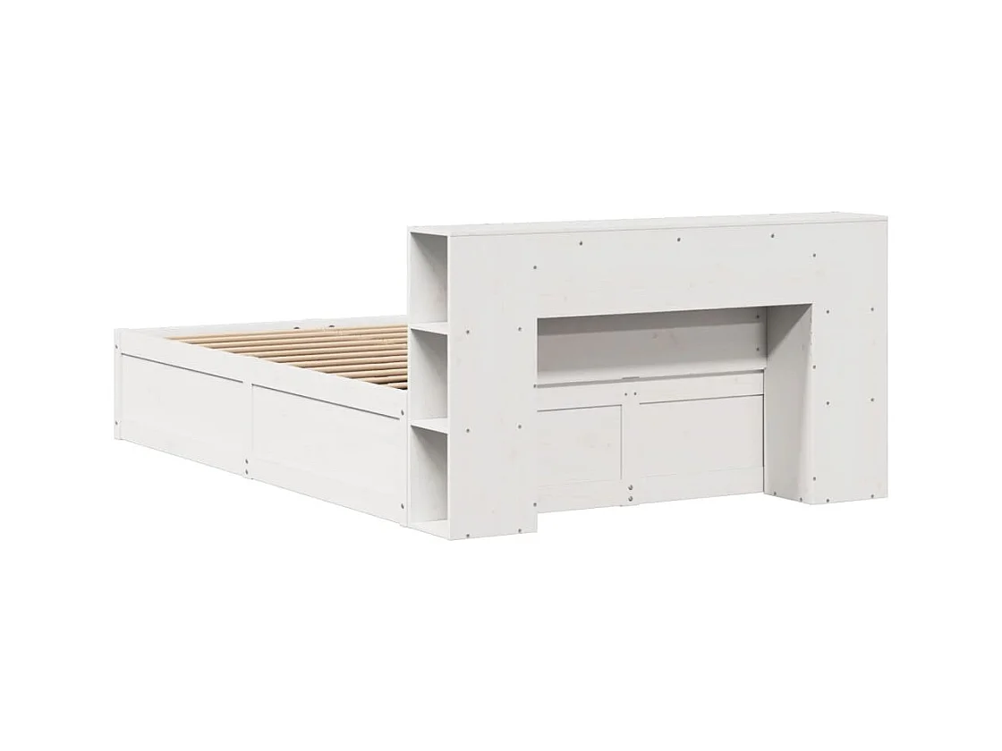 Cadre de lit sans matelas blanc 120x190 cm bois de pin massif