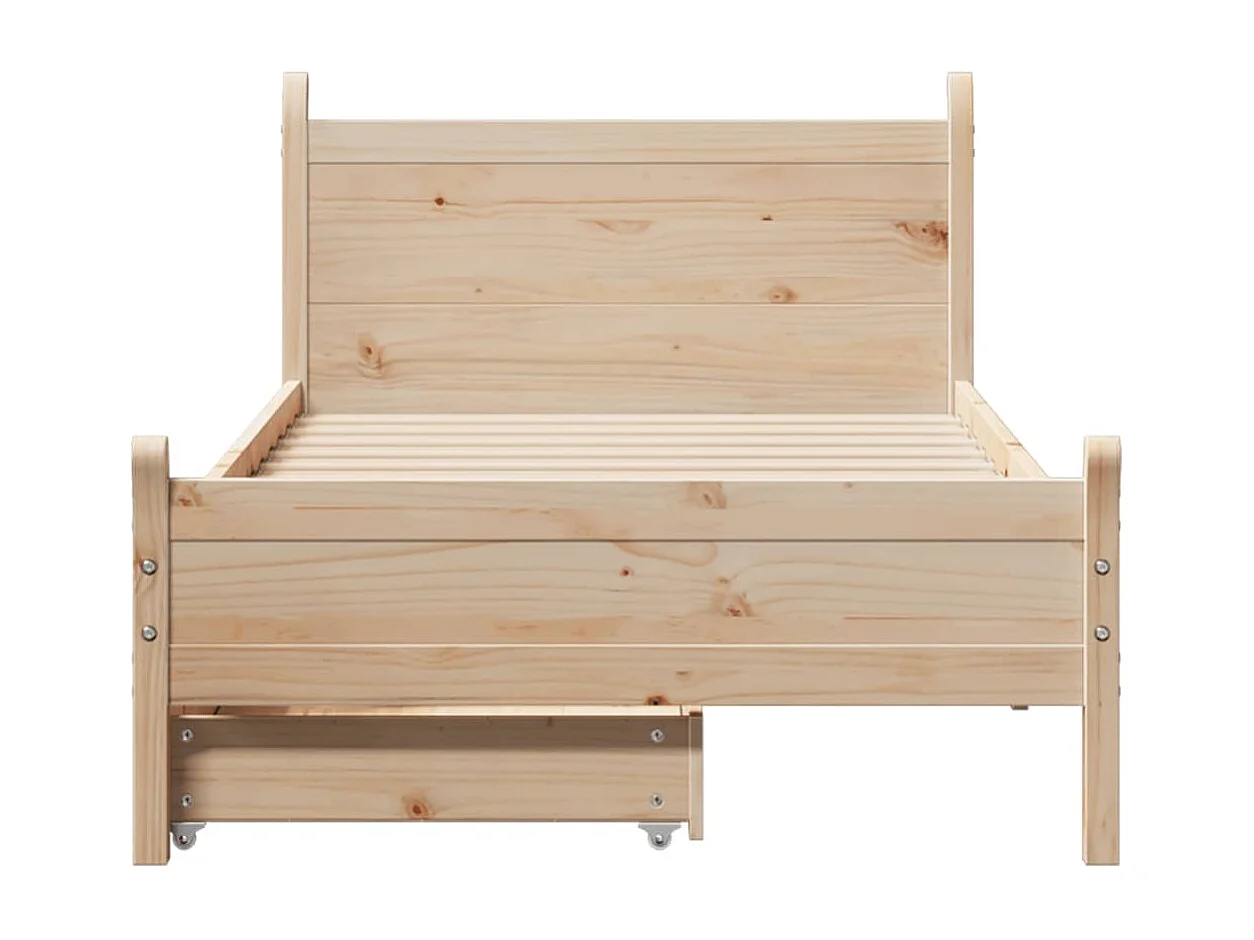 Cama sem colchão 75x190 cm madeira de pinho maciça