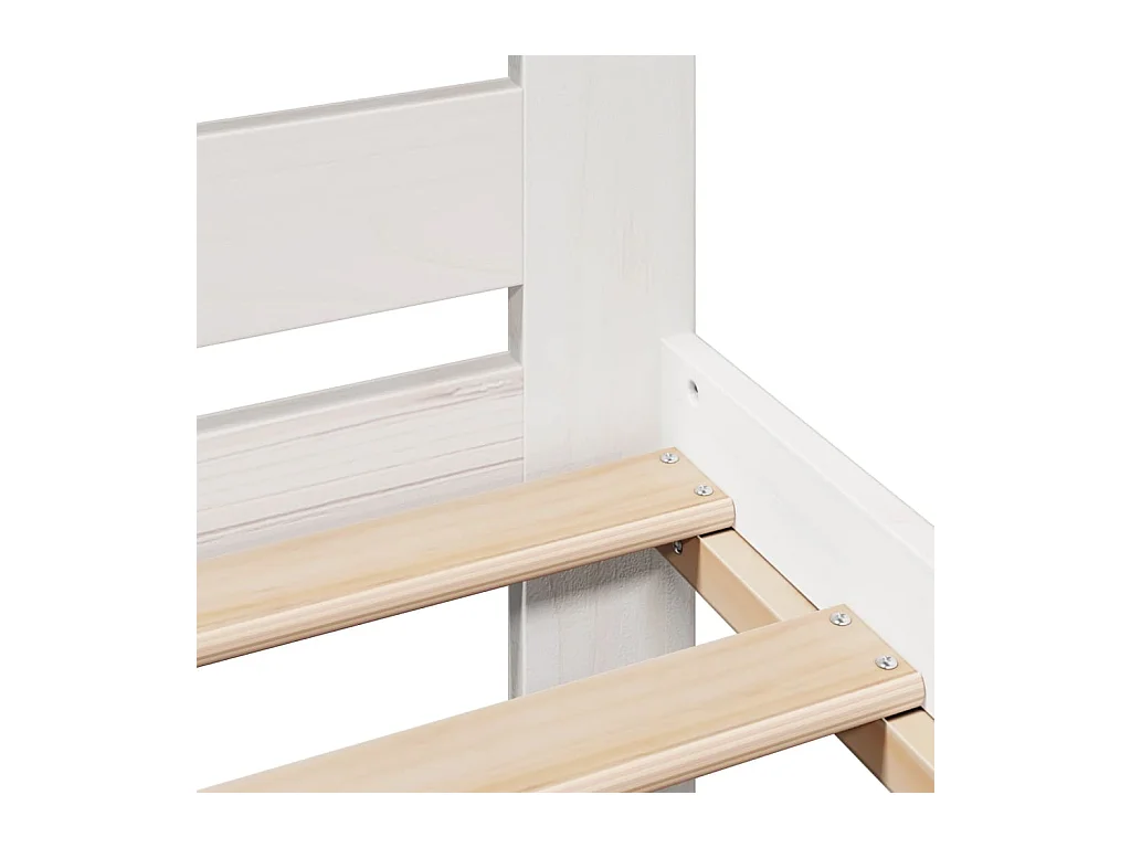Estructura de cama sin colchón madera de pino blanca 140x190 cm
