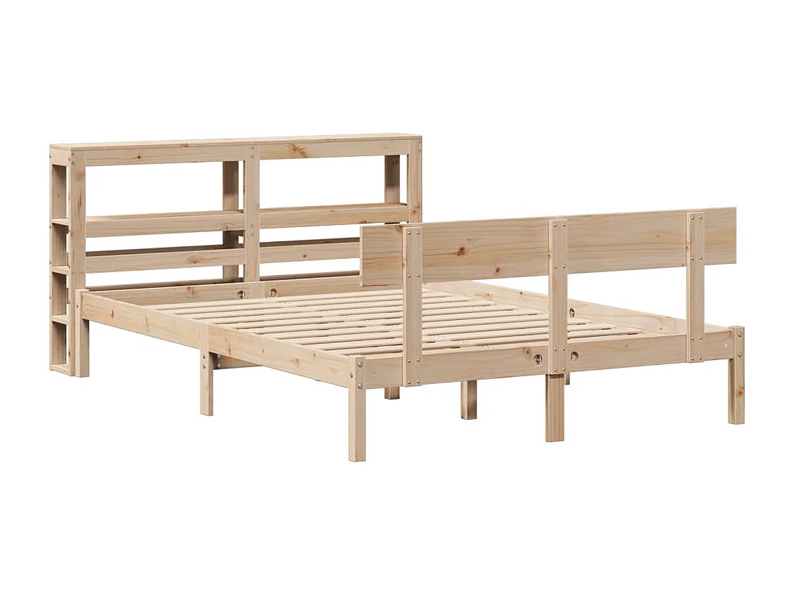 Estructura de cama sin colchón madera maciza de pino 120x190 cm