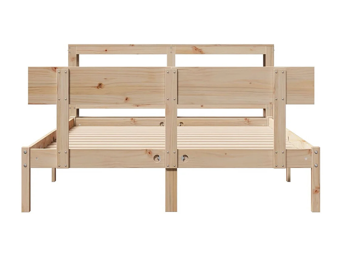 Estructura de cama sin colchón madera maciza de pino 120x190 cm