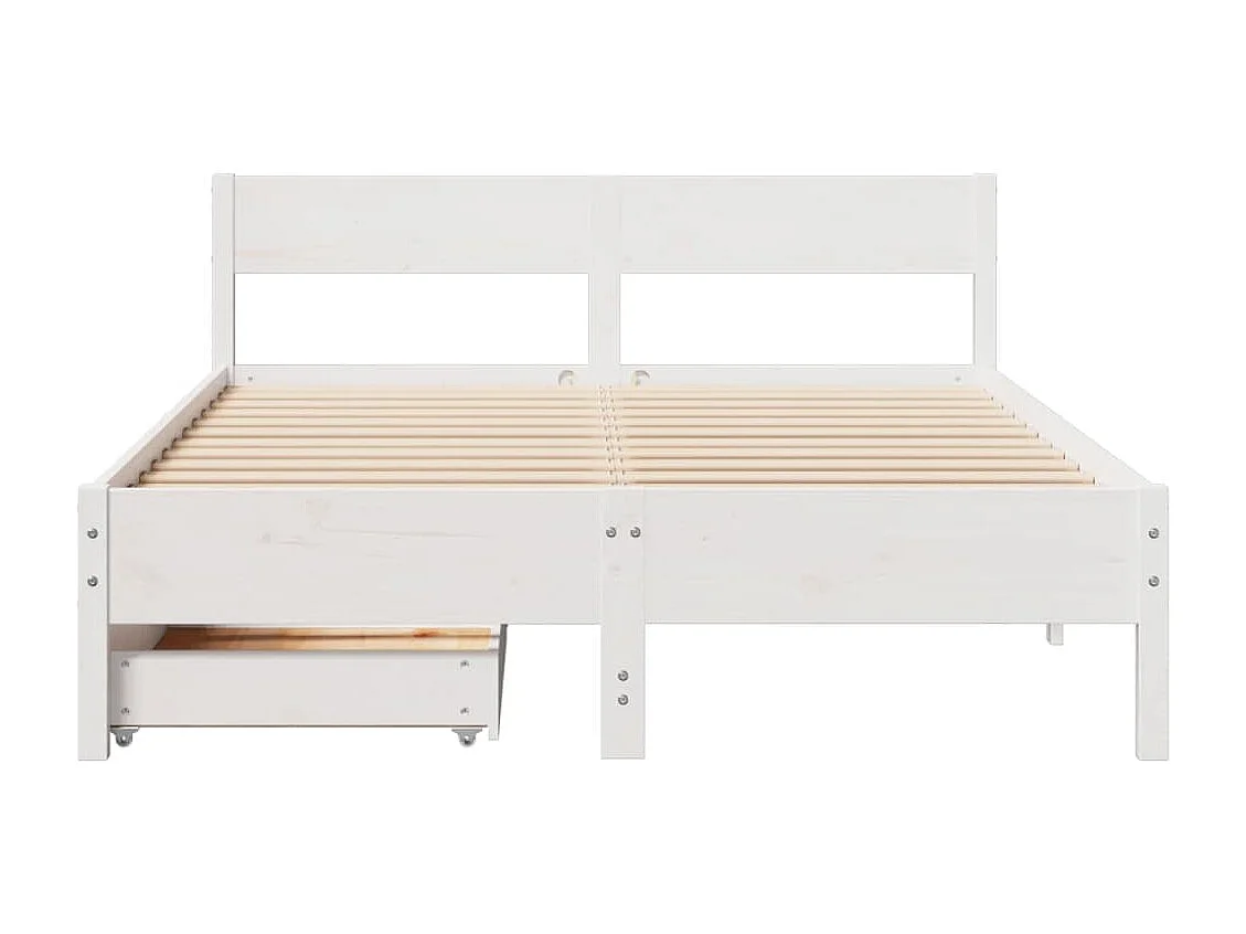 Cadre de lit sans matelas blanc 120x190 cm bois de pin massif