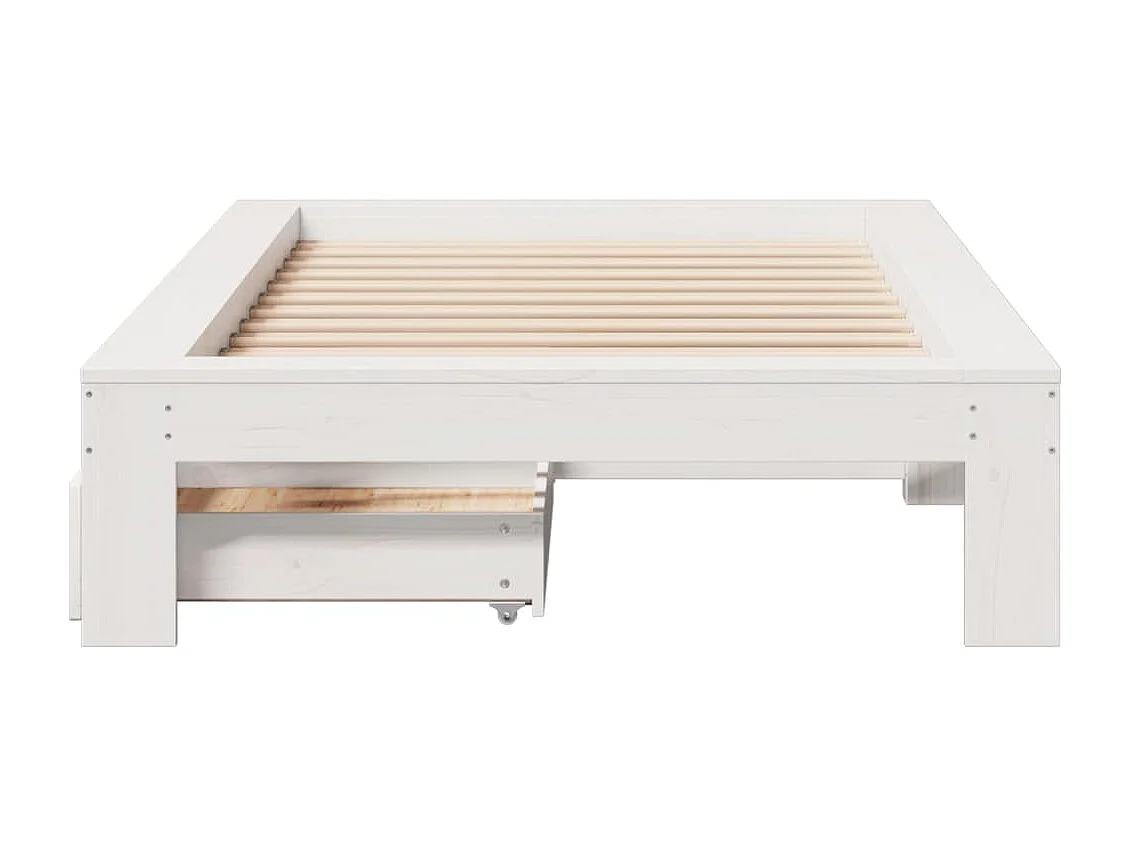Estructura de cama sin colchón madera maciza blanca 75x190 cm